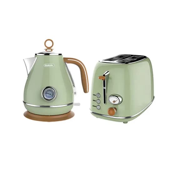 벤소닉 레트로 전기포트 KE-1219T + 토스터기 BST-01 세트, 에메랄드