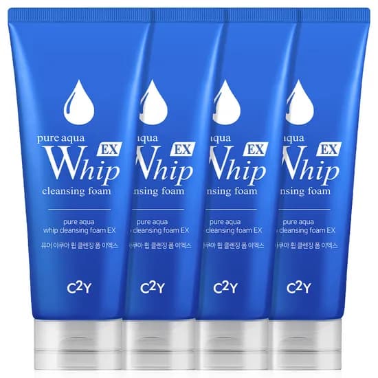 C2Y 아쿠아 휩 클렌징폼 EX 대용량 225ml 4개