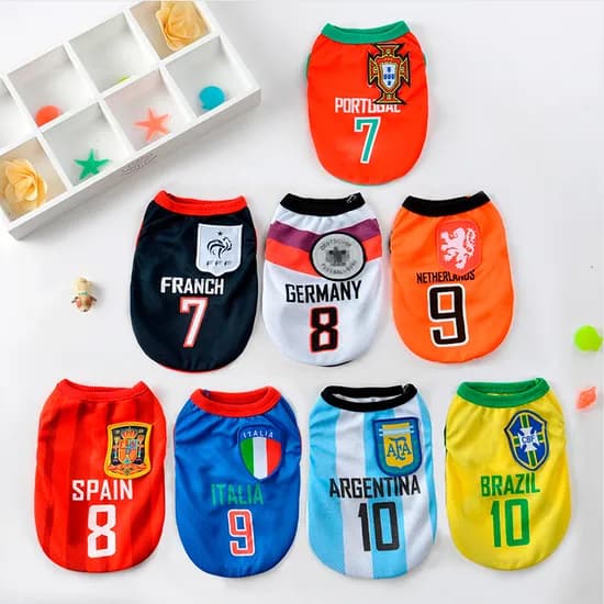 1+1 강아지옷 고양이 축구복 유니폼 나시 티셔츠, M, 세트17_프랑스+이탈리아, 1세트