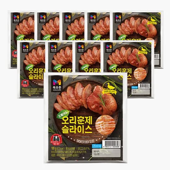 목우촌 오메가3 훈제오리 슬라이스, 180g, 10개