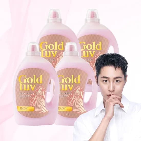 골드럽 섬유유연제 로즈핑크, 3.2L, 4개