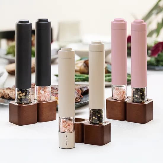 레꼴뜨 전동 솔트&페퍼 그라인더 미니, 크림화이트, 2개입, 1개