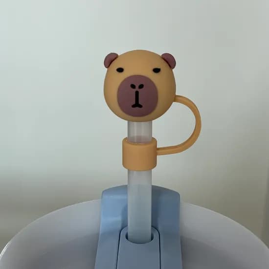 실리콘 빨대마개, 카피바라베이지, 1개