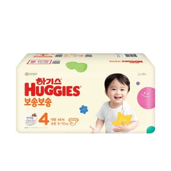 하기스 보송보송 기저귀, 밴드형, 공용, 4단계, 46매, 1팩