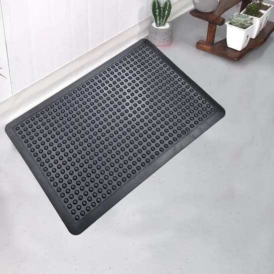 미끄럼방지 생고무 피로방지 버블현관매트 블랙 60x90cm 1개