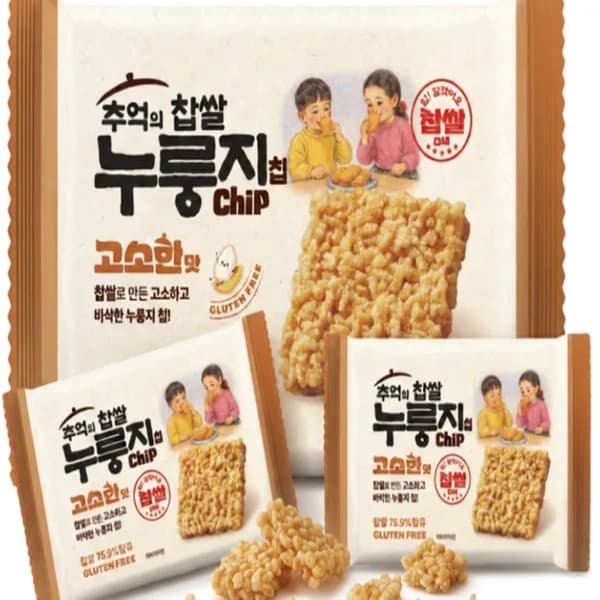 POPRice 추억의 찹쌀 누룽지 팝 고소한맛 288g 4개