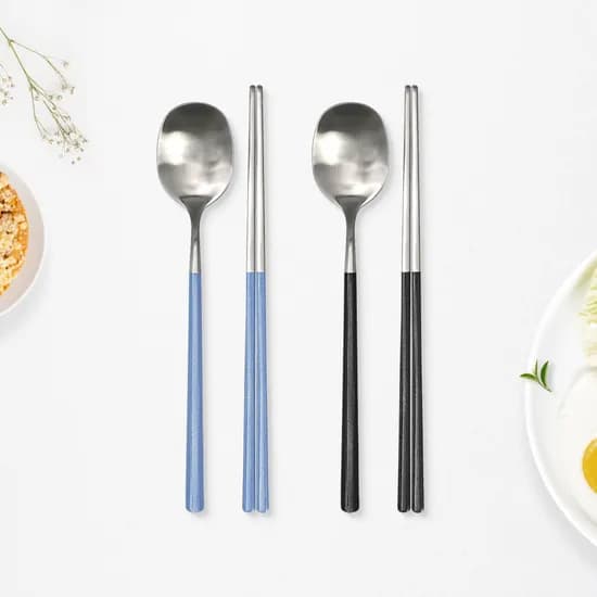 라온누리 브리앙뜨 펄인러브 수저세트, 스카이블루, 숟가락+젓가락, 5세트