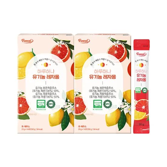 하루하나 유기농 레자몽 레몬즙 자몽즙 280g 2박스