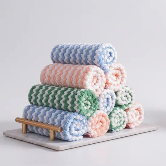 대영 양면 물결 벨벳 행주 그린 30x30cm 10P 1개