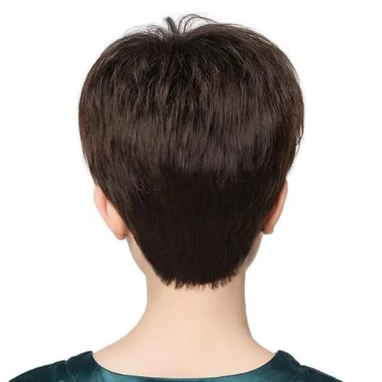키밍 중년여성 인모 통가발, 탄력망사, 블랙, 1개