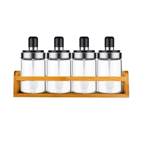 마시피렌체 일체형 스푼 양념통세트 블랙 250ml 4개