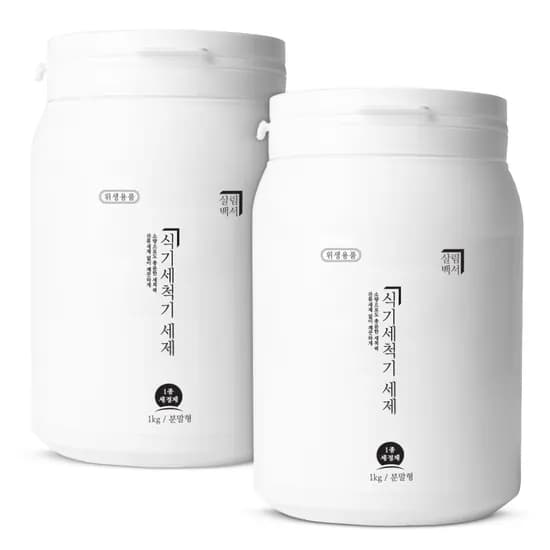살림백서 식기세척기 세제 분말형 1kg 2개