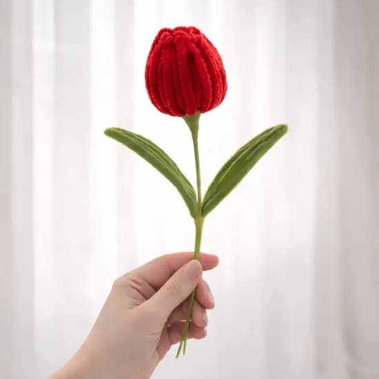 모루 튤립꽃, 레드, 1개