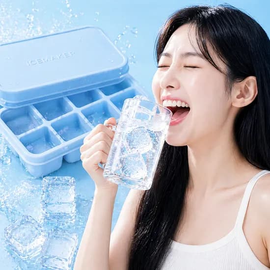 8구 누름식 아이스메이커, 블루, 3매
