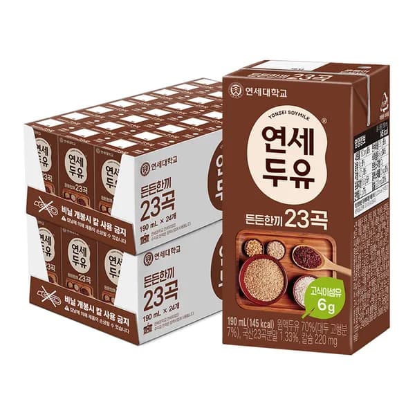 연세두유 든든한끼 23곡, 190ml, 48개