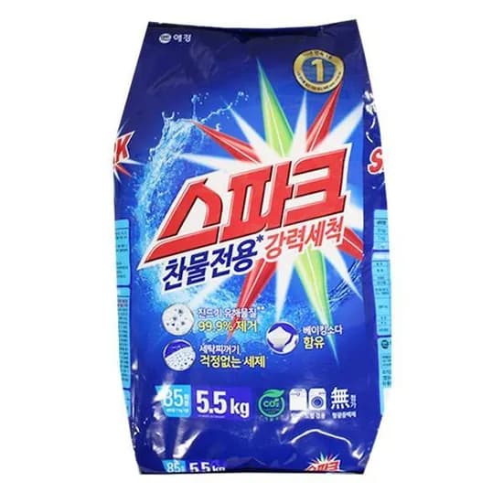 스파크 찬물전용 강력세척 분말세척 5.5kg 1개