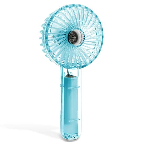 H35 휴대용 LED 투명 선풍기, L, 스카이블루, 1개
