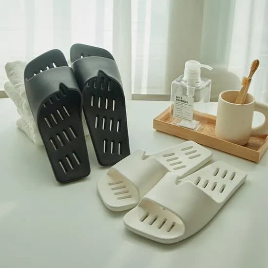 AdornHome 가벼운 플랫 EVA 욕실화 화이트 250mm 1개
