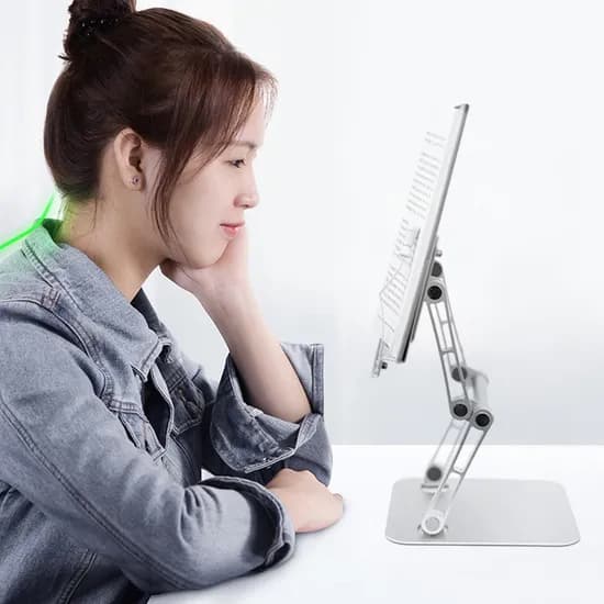 아이넥 3단 알루미늄 높이조절 독서대, 실버, 300x220mm, 1개