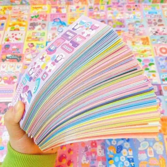 다꾸 포카 대용량 데코 스티커 세트, 복합, 200매입