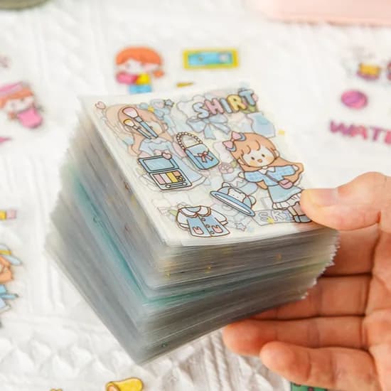 대용량 팬시 데코 DIY 스티커 물병 텀블러 다이어리 가계부 꾸미기, 혼합, 100매입