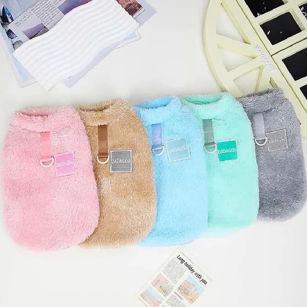 강아지 고양이 하네스 후리스 티셔츠 세트05 그레이+브라운 S 1세트 14,000원