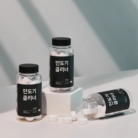 만듬 전기 면도기 소독 세척 클리너 면도기클리너 1개 세척통 1개 흰색