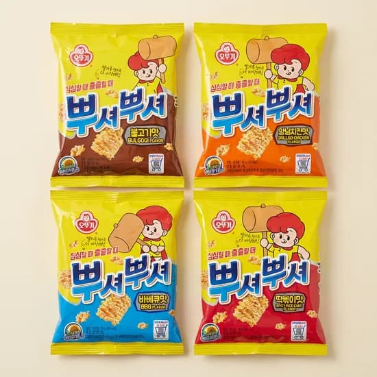 오뚜기 뿌셔뿌셔 4종 세트 바베큐맛 6개 외 3종