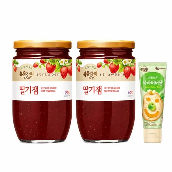 복음자리 딸기잼, 500g, 2개 + 짜먹는 사과버터잼, 100g, 1개