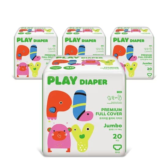한예지 PLAY 프리미엄 풀커버 팬티 기저귀 점보형 15-19kg 80매 25,950원