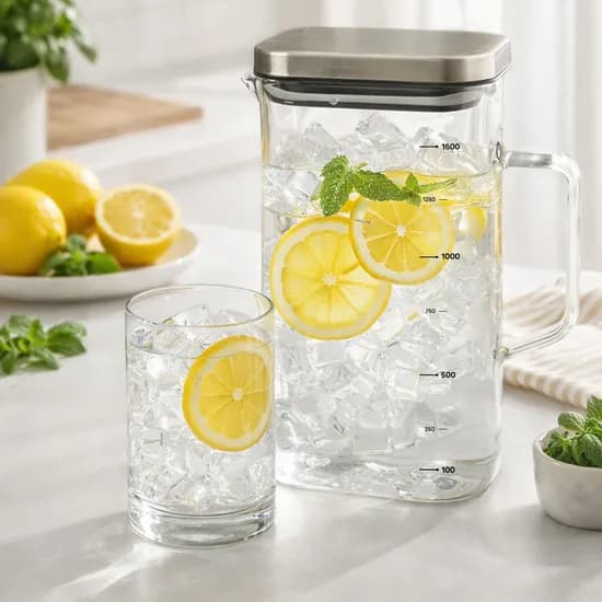 사각 내열 유리 물병 투명 1.6L 1입