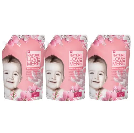 네이쳐러브메레 아기세제 리필 체리블라썸향 3팩 세트, 1300ml