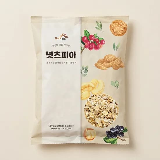 넛츠피아 퀵 오트밀 압축귀리 1kg 1개