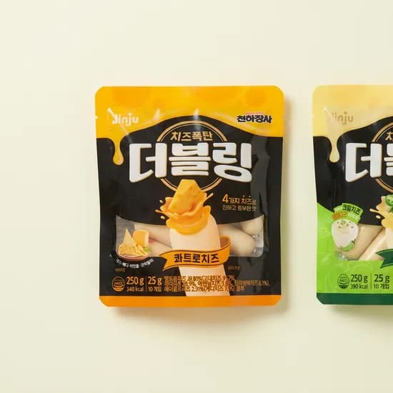 진주햄 천하장사 더블링 소시지 2종 콰트로치즈 청양마요 500g 1개