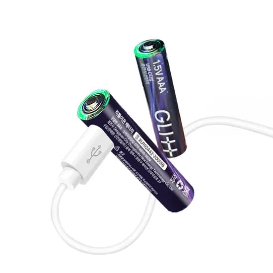 글릿 USB C타입 충전식 리튬이온건전지 AAA 2개입 1팩