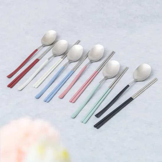 브리앙뜨 펄인러브 수저세트 아이보리 핑크펀치 스카이블루 민트 블랙 버건디 6세트 숟가락 젓가락