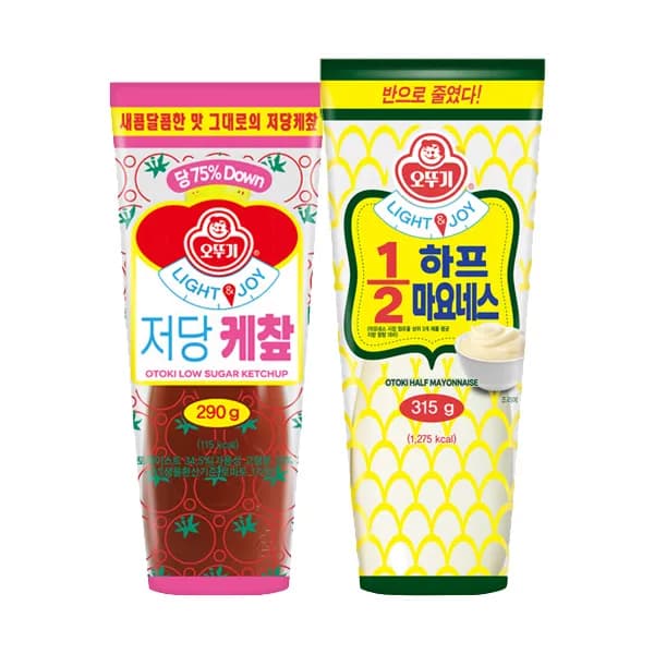 LIGHT&JOY 저당 케찹 290g + 1/2하프마요네스 315g 1세트