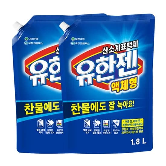 유한젠 액체세제 리필 1.8L 2개
