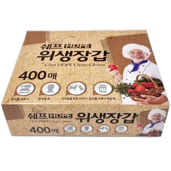 쉐프 위생장갑 실속형, 400매, 1개
