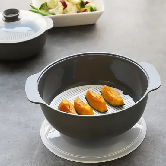 모노 스마트 찜기 세트, 그레이, 대 1개 + 중 1개, 1200ml + 550ml, 1세트