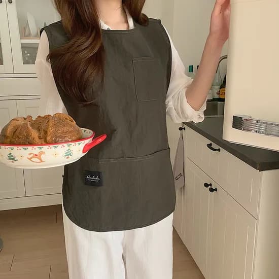 깨비다 방수 조끼 앞치마, 기본, 딥카키, 1개