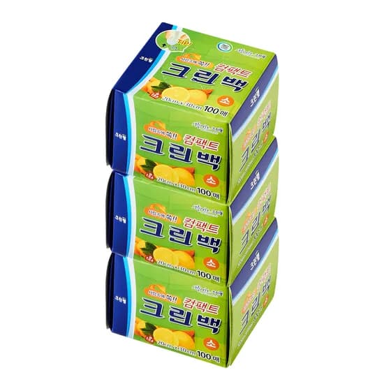 크린랲 컴팩트 크린백, 소, 100매, 3개