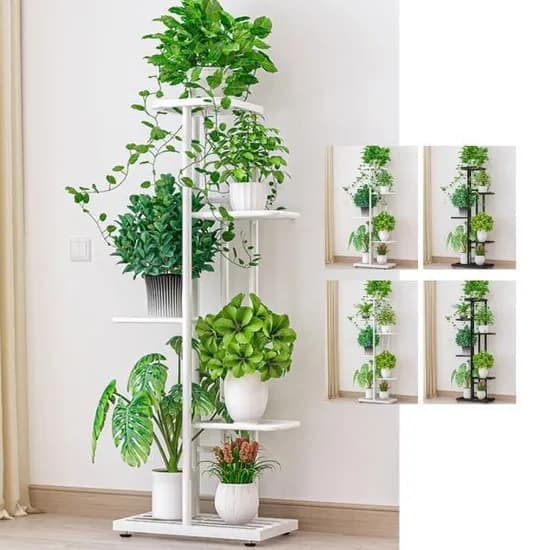 키밍 철제 화분 정리대 화이트 5단 98cm 1개