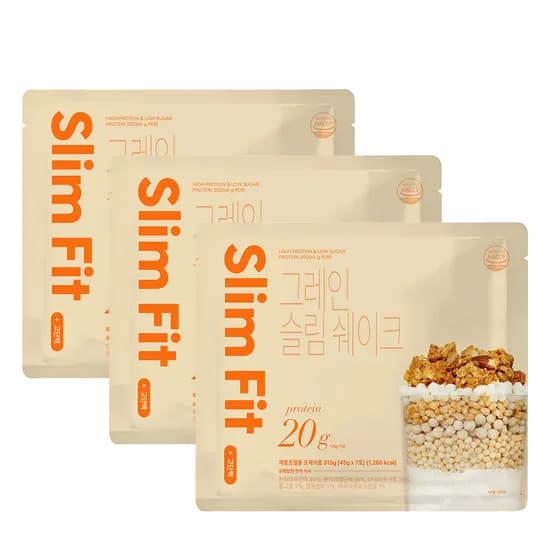 익스트림 단백질 20g 슬림쉐이크 그레인 45g 7포 3세트