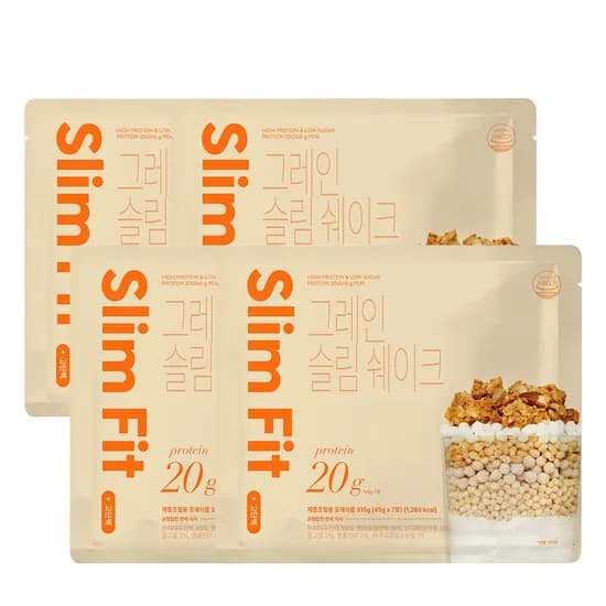 익스트림 단백질 20g 슬림쉐이크 그레인 45g 7포 4세트