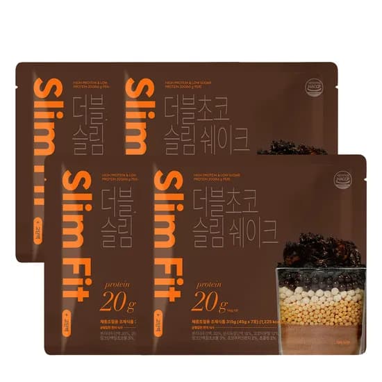 익스트림 단백질 20g 슬림쉐이크 더블초코 45g 7포 4세트