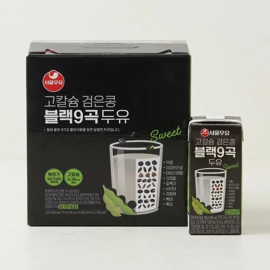 서울우유 고칼슘 검은콩 블랙9곡 두유 190ml 16개