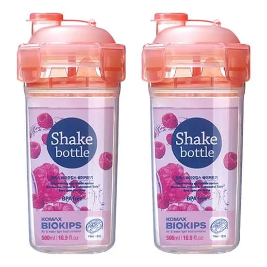 코멕스 바이오킵스 쉐이커용기 차통, 핑크, 500ml, 2개