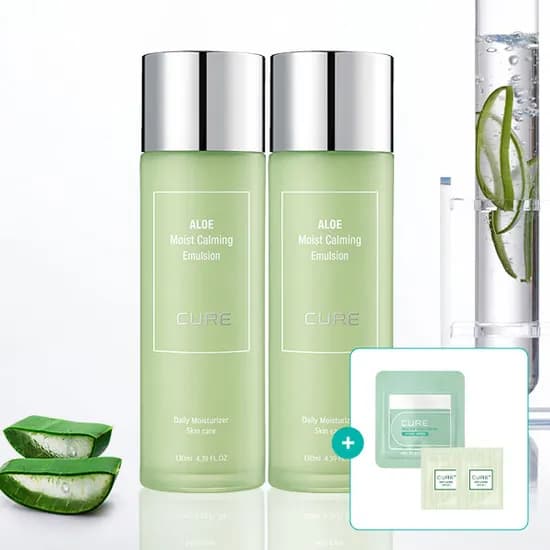 김정문알로에 큐어 모이스트 카밍 에멀젼, 130ml, 2병