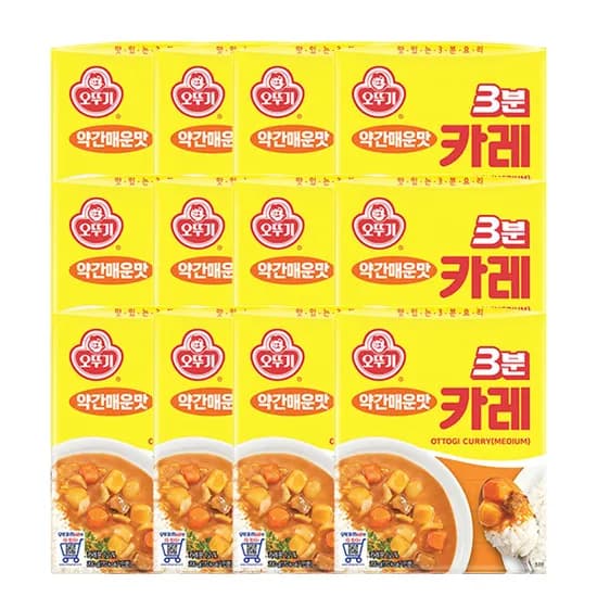 오뚜기 3분 카레 약간매운맛 200g 12개